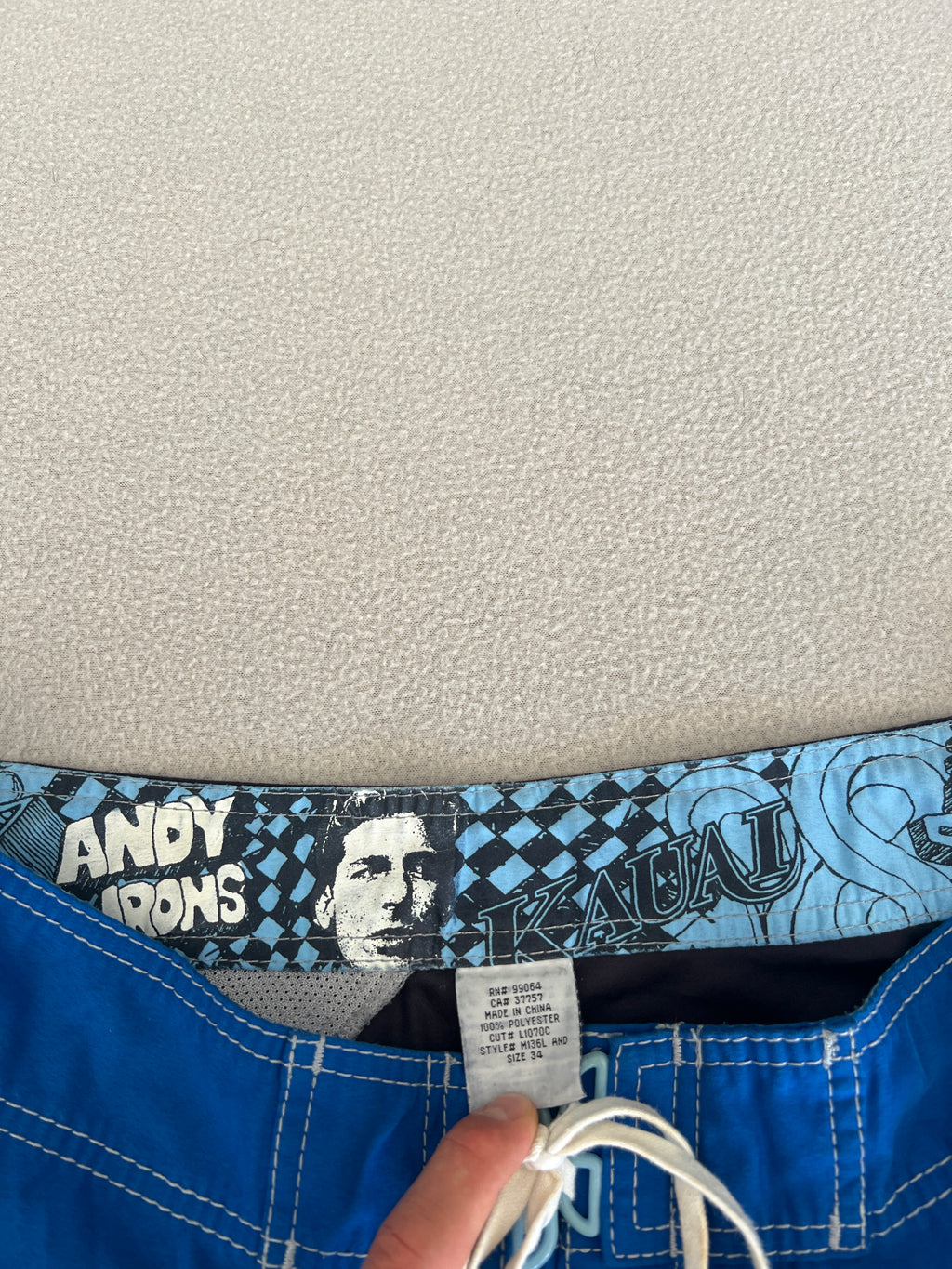 Vintage Billabong Andy Irons 'Kauai' Signature Boardies - Size 34"